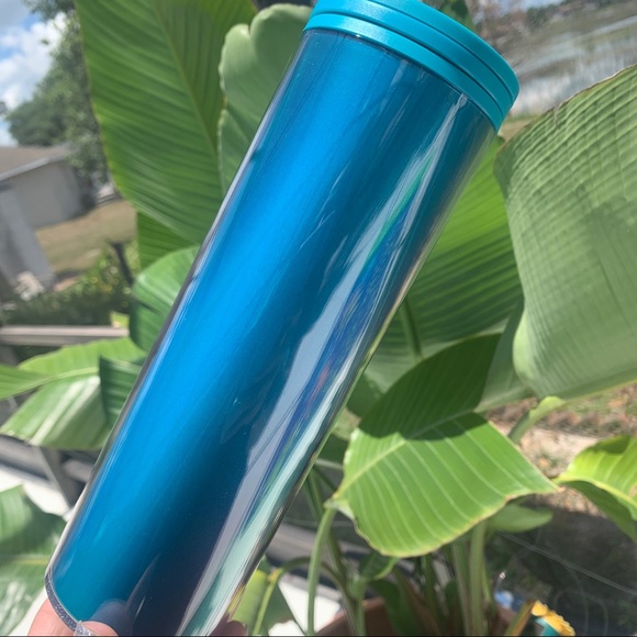 Starbucks Teal Iridescent Hot Tumbler Ombre Blue Cold Cup 16oz Insulated NWT - Picture 14 of 16